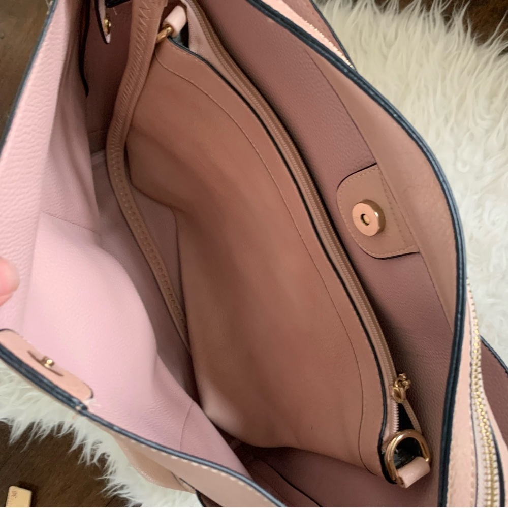 NEW vegan bucket bag nude blush w/ shoulder strap & optional crossbody strap + - Picture 4 of 15